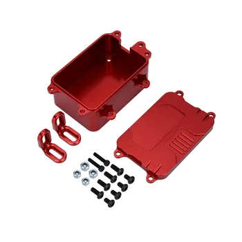 Металната кутия на приемника, резервни части за обновяване на ESC Box, подходящи за SCX10 1/10 RC верижната машина, червен