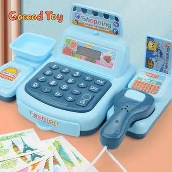 Детски касов апарат Детска симулация на Касата на супермаркет Ролева игра измислица Набор от играчки за дома игри за момичета Игри за Момчета Деца