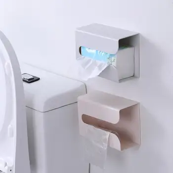 Диспенсер за хартиени кърпички, Универсален, с монтиран на стената кутия за съхранение на хартиени кърпички в банята, Многофункционален държач за тоалетна хартия, консумативи за салфетки
