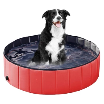 Сгъваем басейн за кучета, Вана за домашни любимци, Вана за плуване Ваната за плуване, Открит и Закрит Сгъваем басейн за къпане