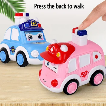 Детски инерционные кола играчки, Мини-полицейска кола на Спешна помощ, набор от детски откидных машинки към мат, подаръци за рожден Ден за деца