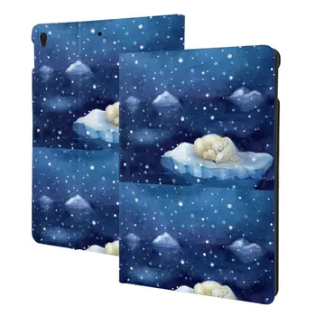 Зимна калъф Polar Bear за iPad 2022 10,5-10,2 инча с държач за моливи, изкуствена кожа, фин, устойчив на удари, автоматичен режим на заспиване/събуждане