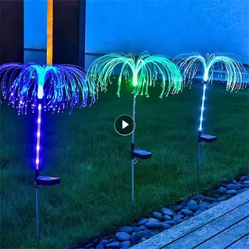 Външни Градински Фенери Оптични Медуза 7 цвята/топли Светлини Украса на градината Осветление градински сгради Декоративна Пластмаса