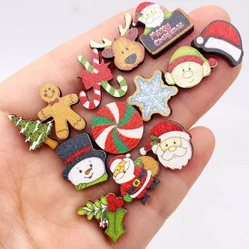 Лазерно рязане HOHOHO Merry Christmas Tree Candy Обеци-карамфил от Рейнбоу Дърво за Жени