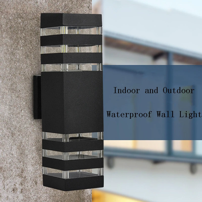 Двухголовочный водоустойчива IP65 E27 led монтиран на стената лампа за верандата, външен алуминиев стенен лампа за градина, двор, коридор, тераси.5
